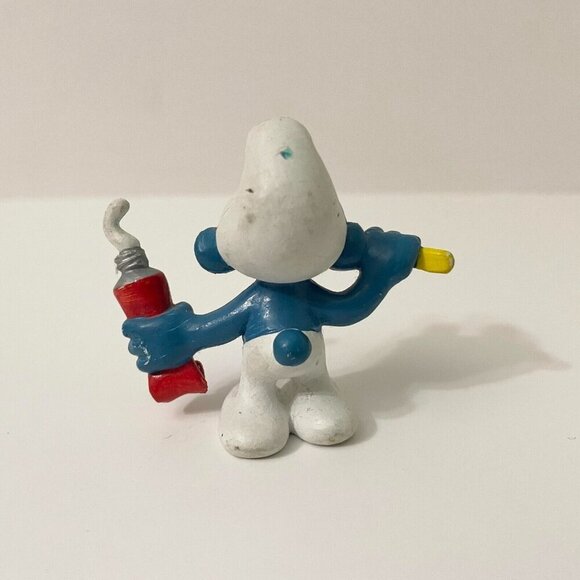 Smurfs Toothpaste Smurf Toothbrush Figure Toy Schleich Peyo - Picture 3 of 13